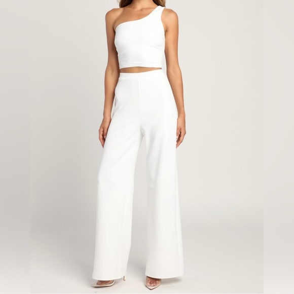 Lulus Pants - NWT LuLu’s Ivory One-Shoulder Two-Piece Jumpsuit
